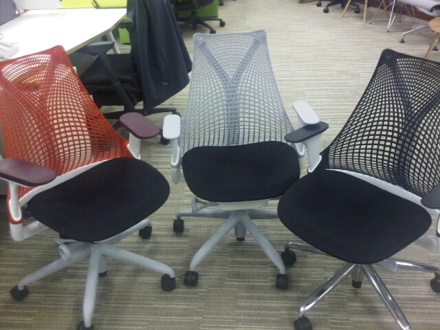 Some Sayl chairs in the office. I sit in the gray back one.