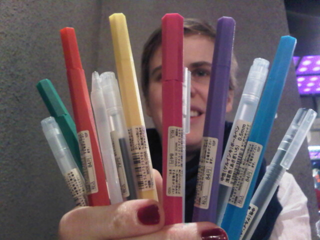 Aurelie and her new fun markers!