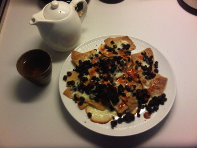 Nachos snack and tea from Jason’s cup