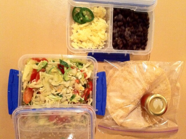 New containers house my taco leftovers for lunch tomorrow