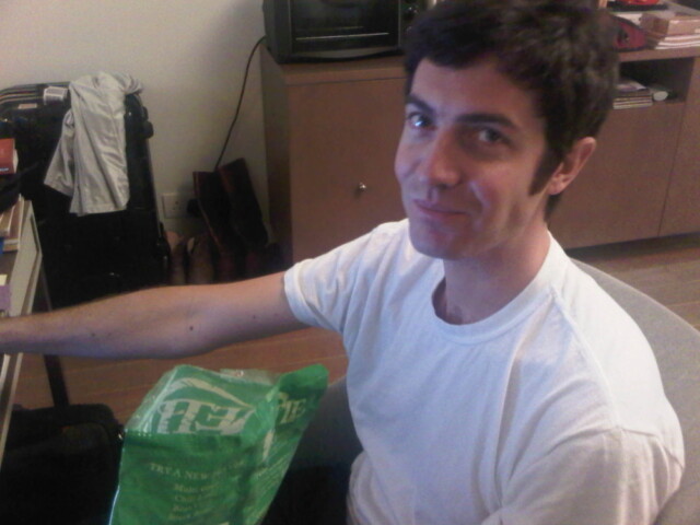 Ty eats corn chippies