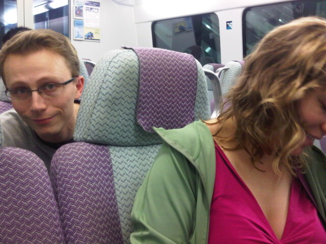 On the train to the airport en route to Phuket!