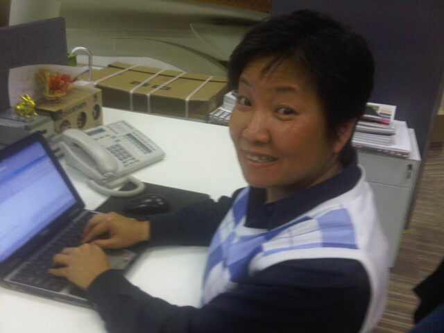 Back at work – this is Jessie – her birthday is today.