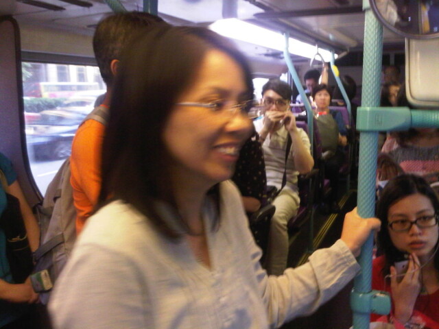 On the bus with Peggy going to Din Tai Fung