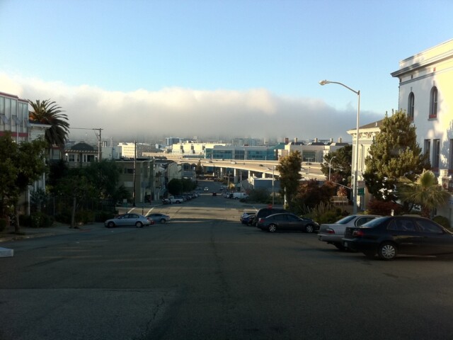 View from Potrero hill. The fog just wont lift from downtown sf!