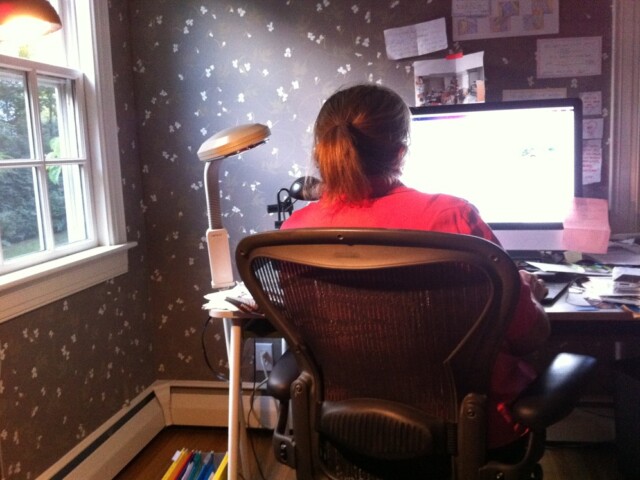Workin with mama in my office