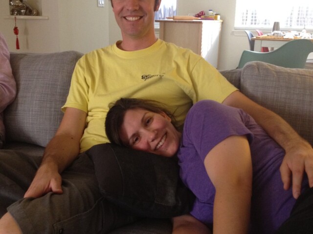 Relaxing after a manicotti marathon