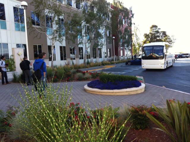 Waiting for my 605pm bus, burrito in tow!