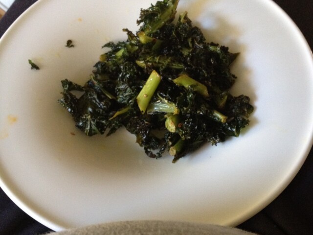 A kale snack for me and Packy
