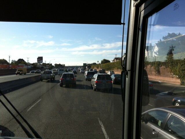 Lots of traffic on bus ride home…