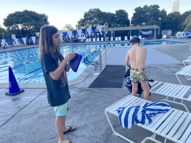 Finishing at the pool